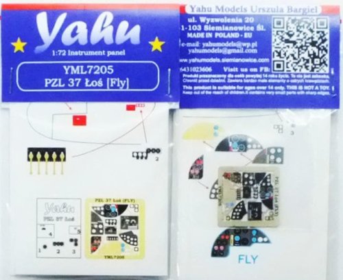 Przejdź do produktu YAHU YML7205 - 1:72 PZL 37 Łoś tablica przyrządów