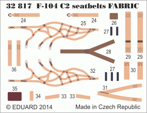 Przejdź do produktu EDUARD 32817 - 1:32 F-104 C2 seatbelts SUPER FABRIC