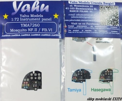 Przejdź do produktu YAHU YMA7260 - 1:72 Mosquito NF.II / FB.VI tablica przyrządów