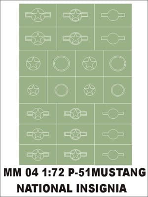 Przejdź do produktu MONTEX MM04 - 1:72 National insygnia P-51 Mustang