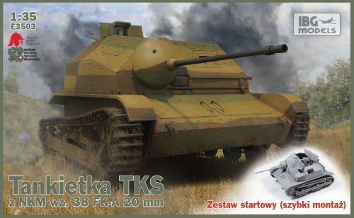 Przejdź do produktu IBG E3503 - 1:35 Tankietka TKS z NKM w.38 FK-A 20 mm (zawieszenie szybki montaż)