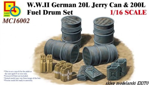 Przejdź do produktu CLASSY HOBBY 16002 - 1:16 WWII German 20L Jerry Can & 200L Fuel Drum Set
