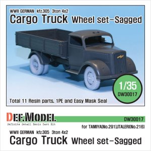 DEF MODEL DW30017 - 1:35 German Kfz.305 3t Cargo Truck ( Opel )Wheel set Sagged