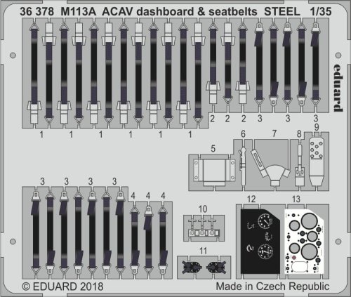Przejdź do produktu EDUARD 36378 - 1:35 M113A ACAV dashboard & seatbelts - Steel