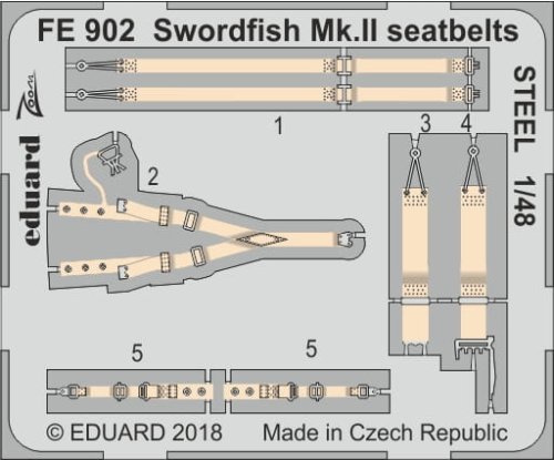 Przejdź do produktu EDUARD FE902 - 1:48 Swordfish Mk.II seatbelts  - Steel