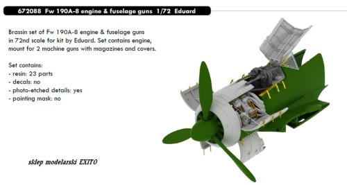 Przejdź do produktu EDUARD 672088 - 1:72 Fw 190A-8 engine & fuselage guns