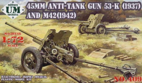 Przejdź do produktu UNIMODELS 409 - 1:72 45mm AT gun model 1937, model 1942