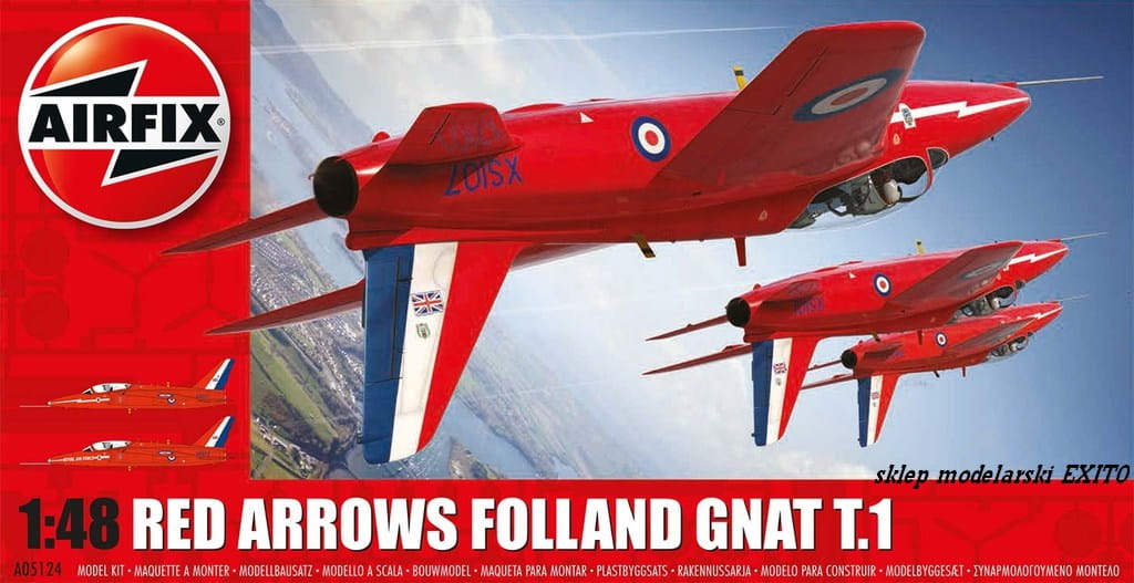 Przejdź do produktu AIRFIX 05124 - 1:48 Red Arrows Folland Gnat T.1