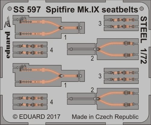 Przejdź do produktu EDUARD SS597 - 1:72 Spitfire Mk.IX seatbelts - Steel