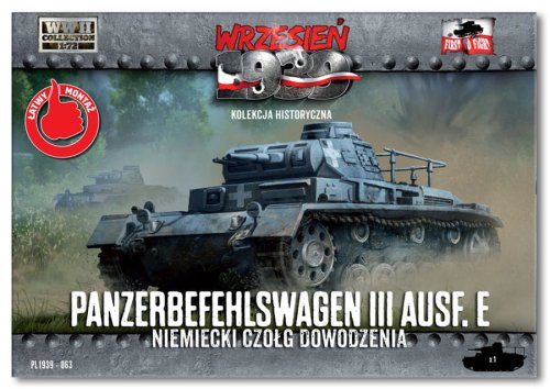Przejdź do produktu FIRST TO FIGHT 063 -  Wrzesień 1939 - 1:72 Panzerbefehlswagen III E - Gazetka w zestawie z modelem