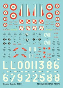 TECHMOD 72137 - 1:72 Morane Saulnier MS.406C.1 w/canopy mask