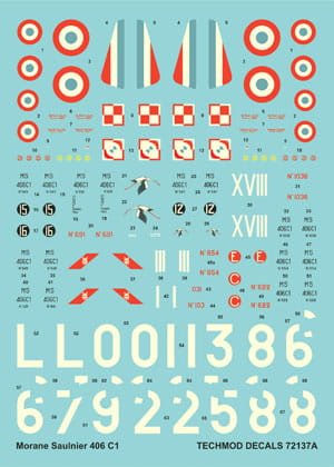 Przejdź do produktu TECHMOD 72137 - 1:72 Morane Saulnier MS.406C.1 w/canopy mask