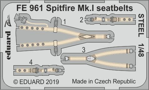 Przejdź do produktu EDUARD FE961 - 1:48 Spitfire Mk.I seatbelts - Steel