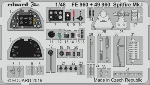 Przejdź do produktu EDUARD FE960 - 1:48 Spitfire Mk.I