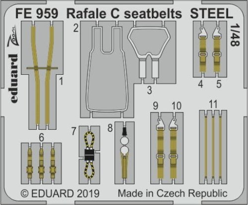 Przejdź do produktu EDUARD FE959 - 1:48 Rafale C seatbelts - Steel