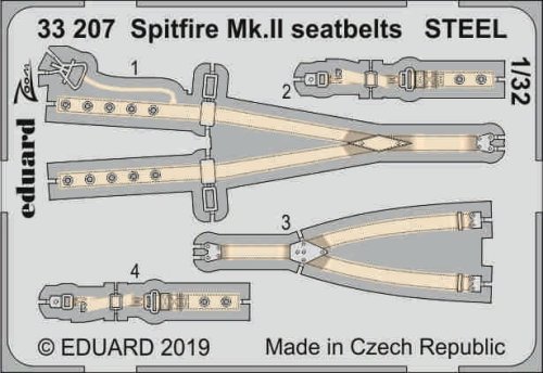 Przejdź do produktu EDUARD 33207 - 1:32 Spitfire Mk.II seatbelts - Steel