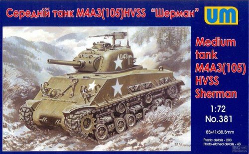 Przejdź do produktu UNIMODELS 381 - 1:72 Medium Tank Sherman M4A3(105) HVSS