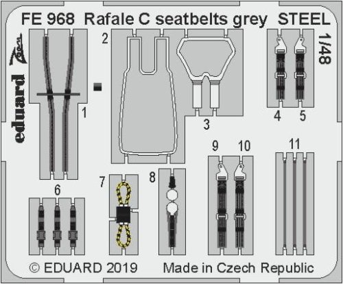 Przejdź do produktu EDUARD FE968 - 1:48 Rafale C seatbelts grey - Steel