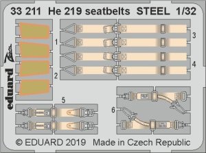 EDUARD 33211 - 1:32 He 219 seatbelts - Steel