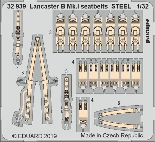 Przejdź do produktu EDUARD 32939 - 1:32 Lancaster B Mk.I seatbelts - Steel