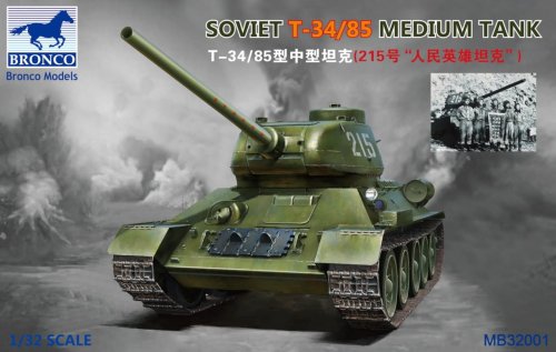 Przejdź do produktu BRONCO MB 32001 - 1:32 Soviet T-34/85 Medium Tank