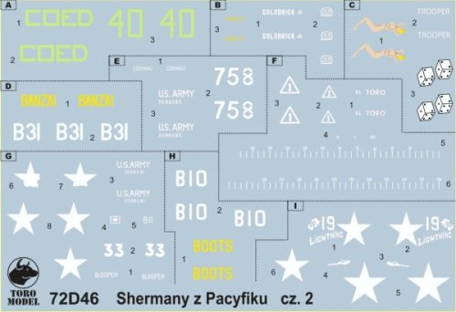 Przejdź do produktu TORO MODEL 72D46 - 1:72 Shermany z wysp Pacyfiku cz.2