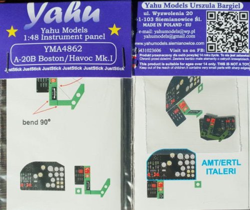 Przejdź do produktu YAHU YMA4862 - 1:48 A-20B Boston / Havoc Mk.I tablica przyrządów