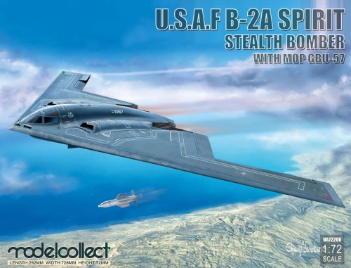 Przejdź do produktu MODELCOLLECT UA72206 - 1:72 USAF B-2A Spirit Stealth Bomber with Mop GBU-57