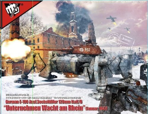 Przejdź do produktu MODELCOLLECT UA72181 - 1:72 Fist of War German E-100 Ausf.Sechsfüßler 128mm KwK/B