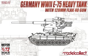 MODELCOLLECT UA72136 - 1:72 Germany WWII E-75 Heavy Tank with 128mm Flak 40 Gun