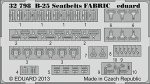 EDUARD 32798 - 1:32 B-25 seatbelts fabric