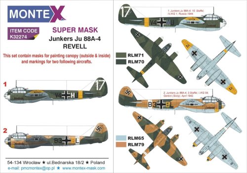 Przejdź do produktu MONTEX K32274 - 1:32 Junkers Ju 88A-4