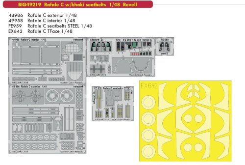 Przejdź do produktu EDUARD BIG49219 - 1:48 Rafale C w/khaki seatbelts