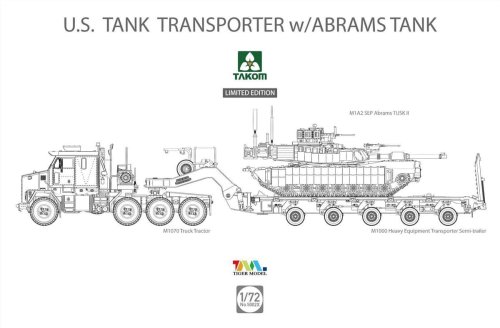Przejdź do produktu TAKOM 5002X - 1:72 US Tank Transporter M1070 & M1000 w/ M1A2 SEP Abrams Tusk II - Limited Edition