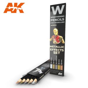 AK INTERACTIVE 10046 - Weathering Pencils - Metallics Effects Set - zestaw 5 kredek do weatheringu