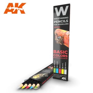 AK INTERACTIVE 10045 - Weathering Pencils - Basic Colors - Shading & Demotion Set - zestaw 5 kredek do weatheringu