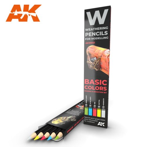 Przejdź do produktu AK INTERACTIVE 10045 - Weathering Pencils - Basic Colors - Shading & Demotion Set - zestaw 5 kredek do weatheringu