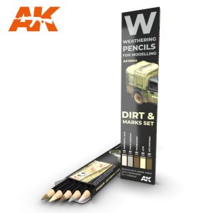 AK INTERACTIVE 10044 - Weathering Pencils - Dirt & Marks Set - zestaw 5 kredek do weatheringu