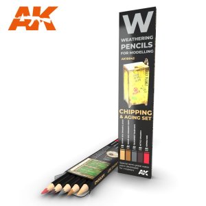 AK INTERACTIVE 10042 - Weathering Pencils - Chipping & Aging Set - zestaw 5 kredek do weatheringu