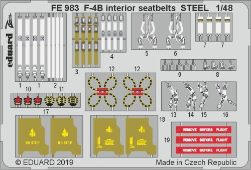 Przejdź do produktu EDUARD FE983 - 1:48 F-4B interior seatbelts - Steel
