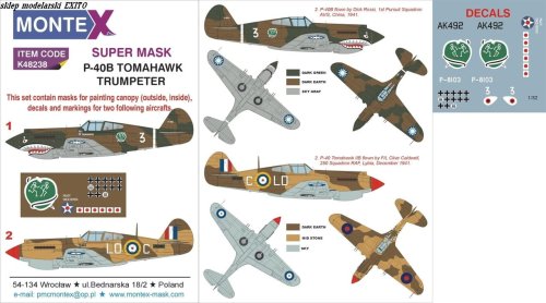 Przejdź do produktu MONTEX K48238 - 1:48 P-40B Tomahawk