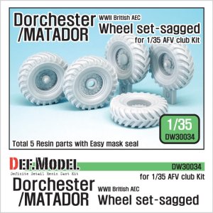 DEF MODEL DW30034 - 1:35 WWII British AEC Dorchester / Matador Sagged Wheel set
