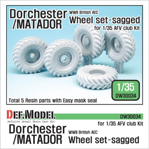 Przejdź do produktu DEF MODEL DW30034 - 1:35 WWII British AEC Dorchester / Matador Sagged Wheel set