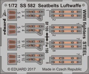EDUARD SS582 - 1:72 Seatbelts Luftwaffe WWII fighters - Steel