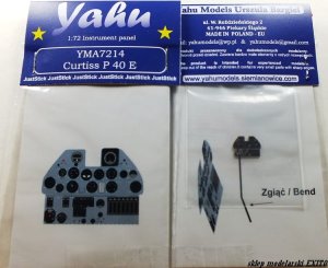 YAHU YMA7214 - 1:72 Curtiss P-40 E tablica przyrządów
