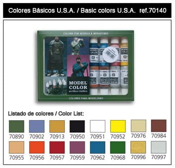 Przejdź do produktu VALLEJO 70140 - Basic Colors USA - Model Color Set