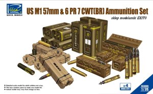 RIICH MODELS 30009 - 1:35 US M1 57mm & 6PR 7cwt (BR) Ammunition Set (Model kits x4)
