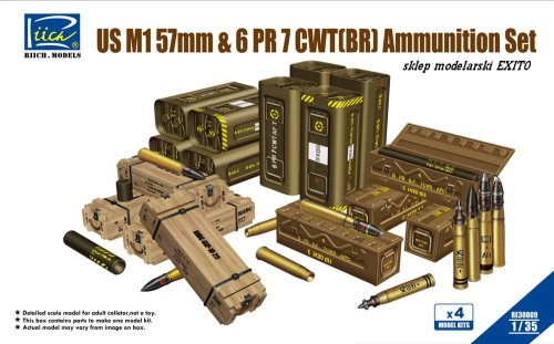 Przejdź do produktu RIICH MODELS 30009 - 1:35 US M1 57mm & 6PR 7cwt (BR) Ammunition Set (Model kits x4)