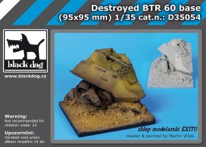 BLACK DOG D35054 - 1:35 Destroyed BTR 60 base (95 x 95 mm)