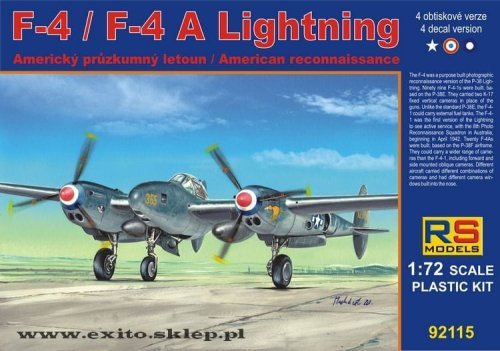Przejdź do produktu RS MODELS 92115 - 1:72 F-4 /F-4A Lightning